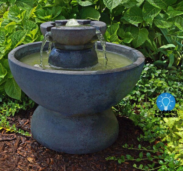 Copa Garden Fountain with Light Small Contemporary Decor
